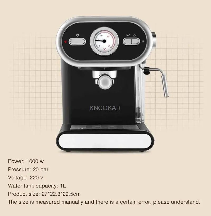 GAOF Household Espresso Coffee Maker Semi-Automatic Coffee Machine Pump  Type Coffee Machine Manual Fancy Coffee 220V (50Hz) 1050W 20Bar Pressure