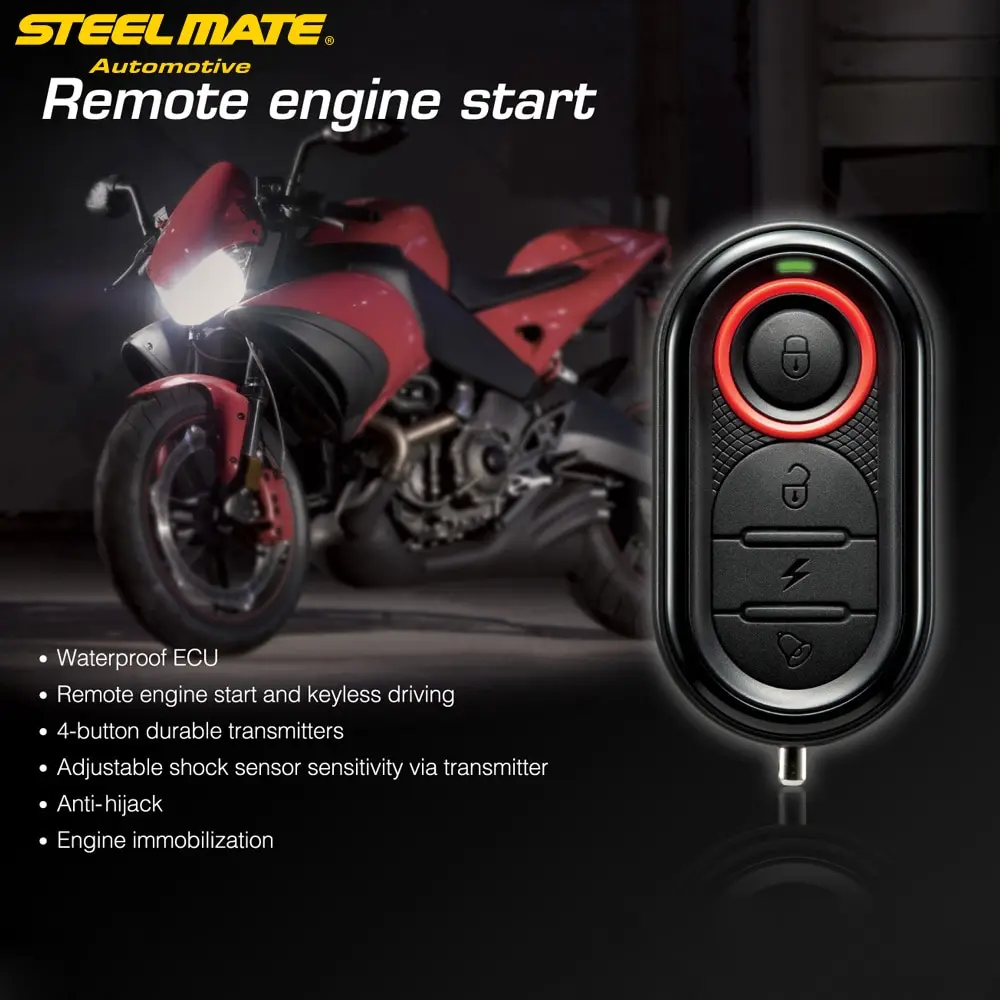 Steelmate 986E 1 способ мотоциклетная сигнализация Moto дистанционный двигатель Автосигнализация мото защита с мини-передатчиком для BULTACO