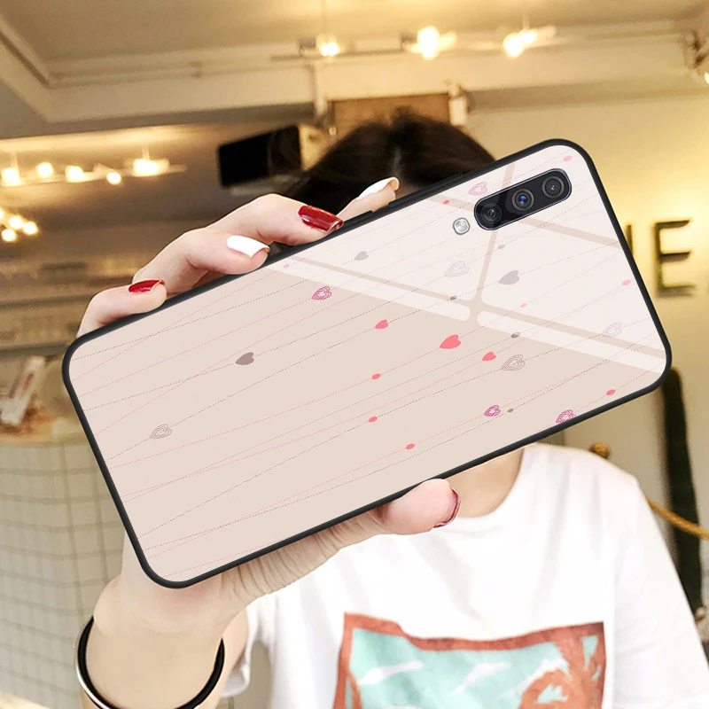 Розовый любовь персик стекло чехол для телефона для galaxy Note 8, 9, 10, плюс S8 S9 S10E чехол для телефона для sumsung A10 20 30 40 50 60 70 чехол Young "сделай сам"