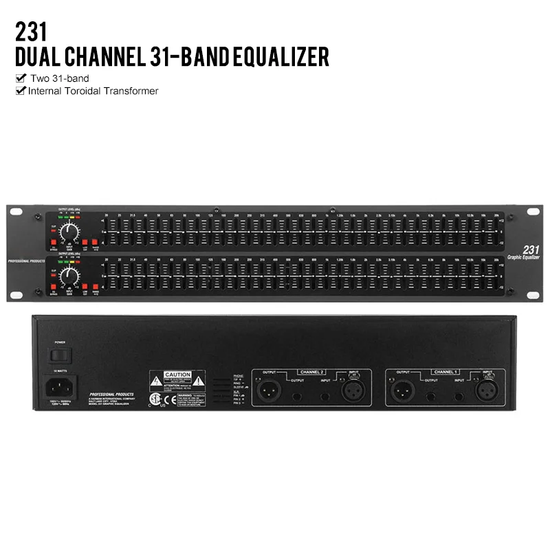 DBX 231 High End 31 Band Equalizer Feedback Eliminator Electronic Professional 48kHz Sample Rate