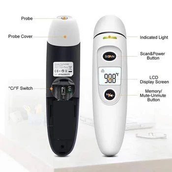 

Infrared Thermometer Digital Screen Alarm Light Wireless Temperature Meter