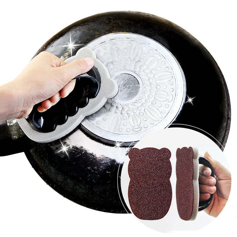 

Sponge brush cleaner scrubbing brush pot descaling knife pot cleaner powerful decontamination brush kitchen cleaning tool