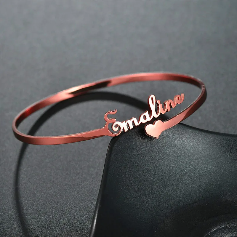 

Customized Nameplate Name Bracelet Personalized Custom Cuff Bangles Women Men Three Colors Stainless Steel Jewelry