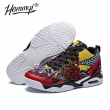 Hemmyi/Новинка; высокие баскетбольные кроссовки унисекс для мужчин и женщин; Сникеры с рисунком в виде граффити; Basket Femme; большие размеры 45, 46, 47; уличная спортивная обувь