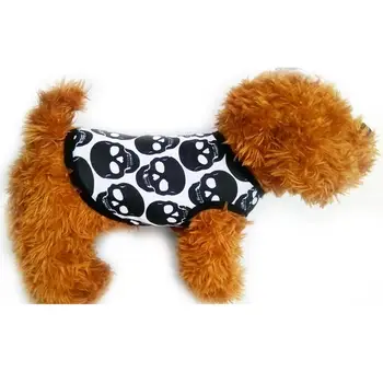 

Pet Spring Summer Vest Black Bones White Bones Devil Head Dog Cool Costume Skulls Patterns Costume Clothing Spring Vest Thin V