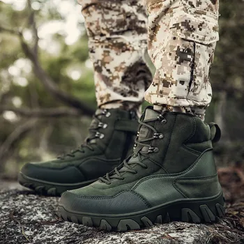 

Plus Size Army Boot Man Desert Tactical Military Boots Ankle Lace-up Combat Boots Men Work Safety Shoes Zapatos De Mujer Zapatos