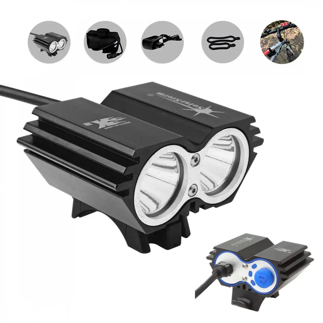 

SolarStorm 5000LM X2 XM-L T6 Waterproof Bicycle LED Headlights with Rechargable Battery + Charger