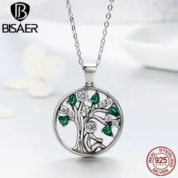 

Popular Authentic 925 Sterling Silver CZ Relying Tree of Life Pendant Necklaces For Women Fine Jewelry Brincos Gift GXN094