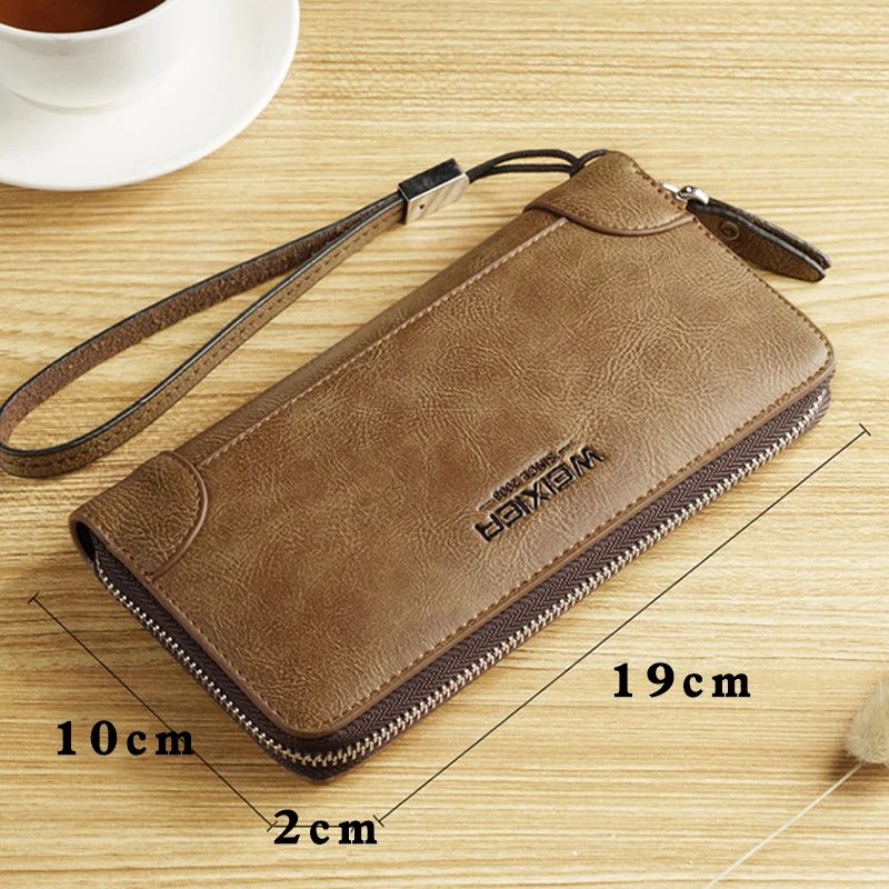 Модный повседневный мужской длинный кошелек для кредитных карт тонкий