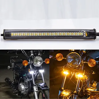 

1Pc Highlight 3014 Universal Motorcycle Front Suspension 12V6000K Ring Steering LED Light Driving Light License Plate Light