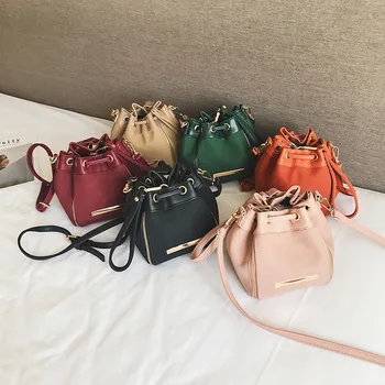 

women bag New pattern Single shoulder Slanting Restoring ancient ways Drawstring Bucket bag