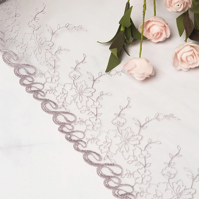 

Embroidery Flower Lace Polyester Yarn Lace Embroidered Garment Curtain Soft Lace Embroidery Flower Handmade Sewing Supplies