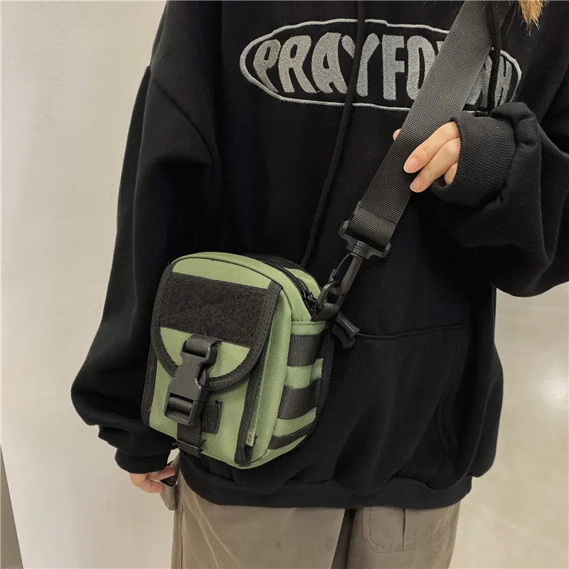 

Hong Kong Style Street Small Shoulder Bag Students Mobile Phone Function Couples Men And Women Shoulder Bag Versitile Fashion IN