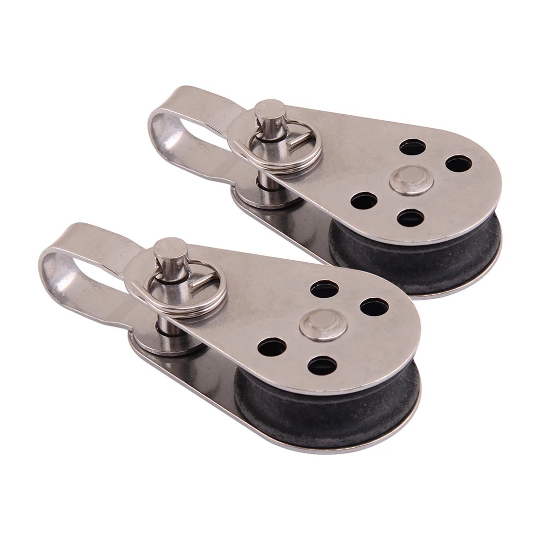 2pcs Stainless Steel Nylon Sheave Pulley Blocks W Removable Pin & Bracket 25mm for Marine Kayak Canoe Boat Anchor Trolley System |