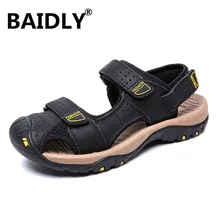 Высококачественные мужские сандалии; сандалии из натуральной кожи; летняя повседневная обувь; мужские пляжные сандалии в римском стиле; Sandalias De Hombre De Cuero