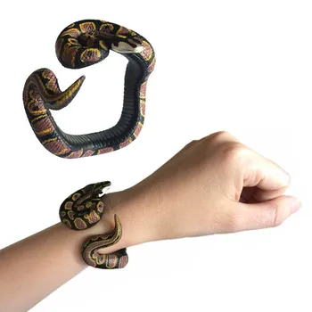 

Fake Snake Novelty Toys Simulation Snake Resin Bracelet Scary Rattlesnake Cobra Horror Funny Birthday Party Toy Joke Prank Gifts