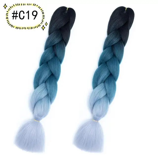 Jumbo Braiding Hair Extensions Kanekalon Braiding Hair 24 Inch Ombre Multiple Tone Colored Synthetic Hair for Women C19