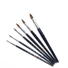 Круглая щетка для красок ласки, высший сорт, ручка для рисования маслом, 6 шт. в наборе, акварельные короткие деревянные стержни, акриловые краски, товары для рукоделия