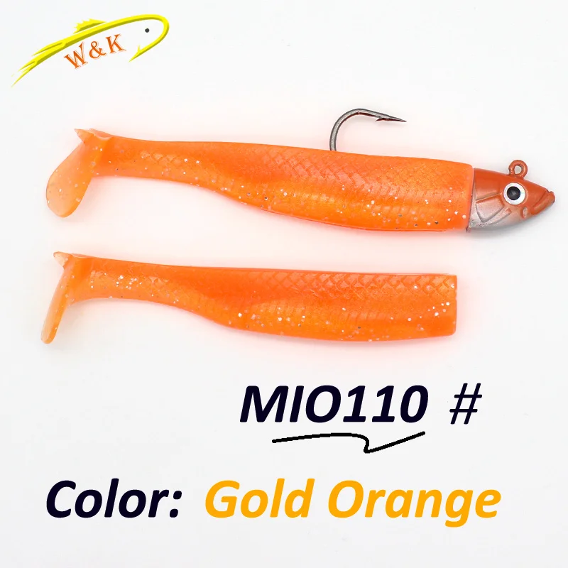 Gold Orange 110 Набор мягких наживок на 11 см, 24 г и 9 см, одиночный Мягкий корпус, 14 г, джиг-голова, гольян, Shad для ловли на окуня, приманки, рыбалка, свинг-хвост, Shad - Цвет: Gold Orange 110