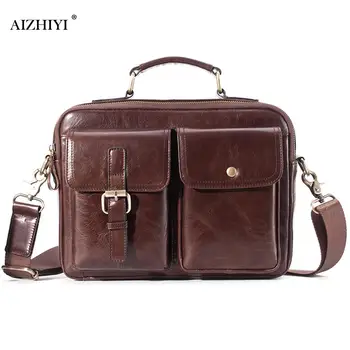 

Men Briefcase Mens Genuine Leather Handbags Crossbody Bags Male High Quality Luxury Business Messenger Bags