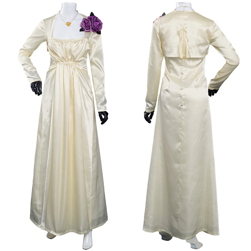

Evil Village Alcina Dimitrescu Cosplay Costume Dress Outfits Halloween Carnival Suit