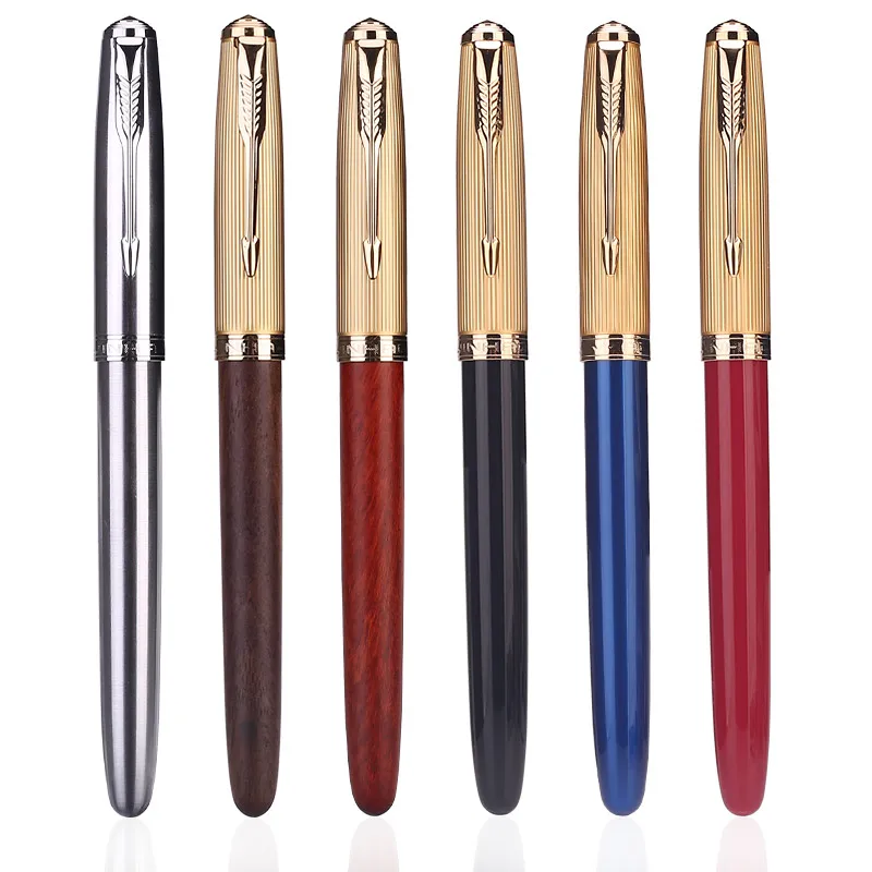 Jinhao 85 Fountain Pen Wood / Copper Material Gold Arrow Clip Extra Fine Nib Office Signature School Writing A6214 picasso 951 metal wine red silver clip fountain pen 0 5mm fine nib optional office business school writing gift pen