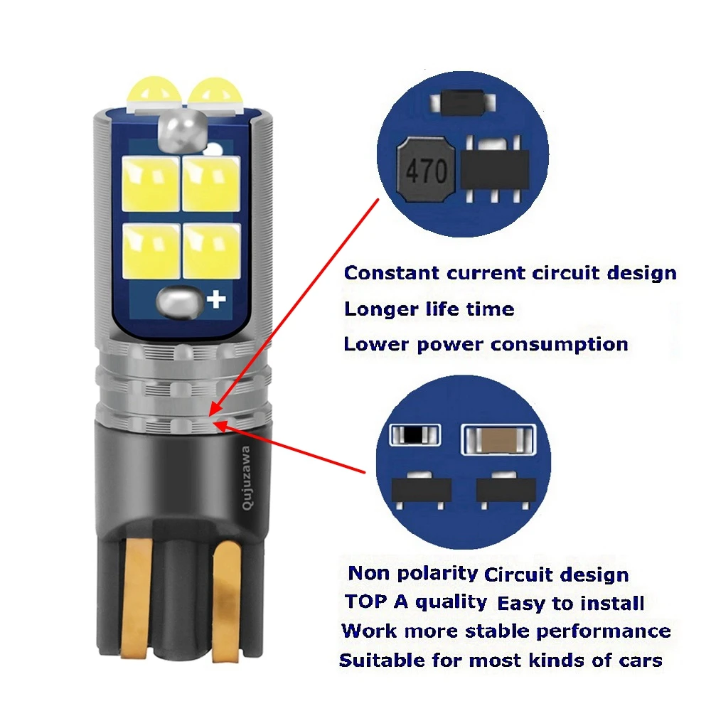  Ʈ LED ڵ ׸   , ڵ   ̵   ȣ , T10 W5W 168 WY5W, 2  ǰ