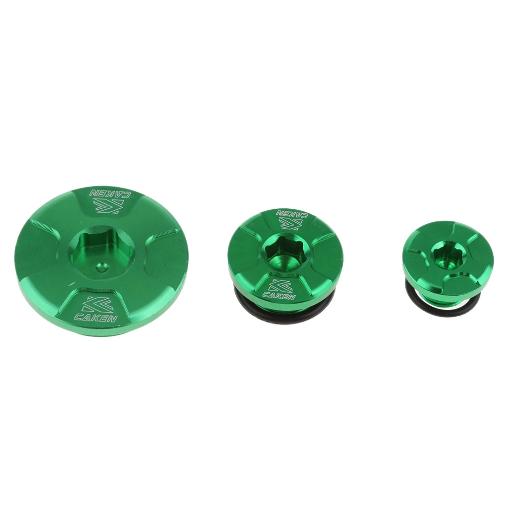 Зеленый 3 шт./компл. Мотокросс защита двигателя мотоцикла Plug Наборы для Kawasaki KX250F