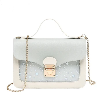

2020 Candy Color Stars Fashion Crossbody Bags for Women Transparent Clear Korean Shoulder Bag Mini Phone Messenger Handbag