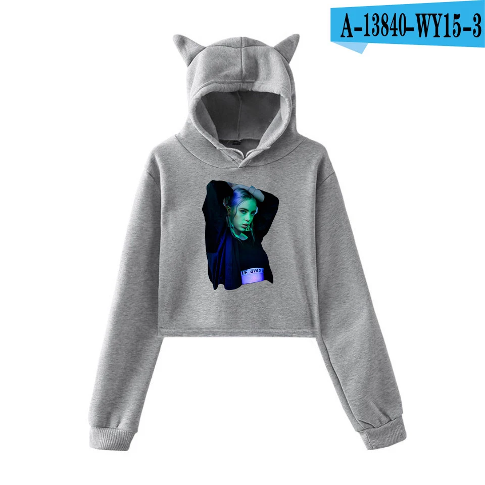 Осень Billie Eilish толстовки для женщин Harajuku толстовки в стиле KPOP Розовая Одежда для девочек-подростков Женский Уличная пуловер с капюшоном
