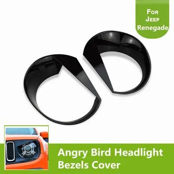 

Black Head Lights Trim Lamp Cover Headlights Chromium Styling ABS Ring Bezel Decoration For Jeep Renegade 2015-2016