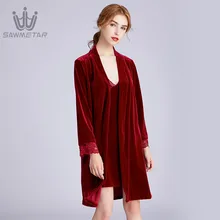 Новые бархатные пижамы для женщин; сезон осень-зима; халат на бретельках; домашняя одежда; костюм из двух предметов; Пижама; комплект одежды для сна; одежда для сна без рукавов