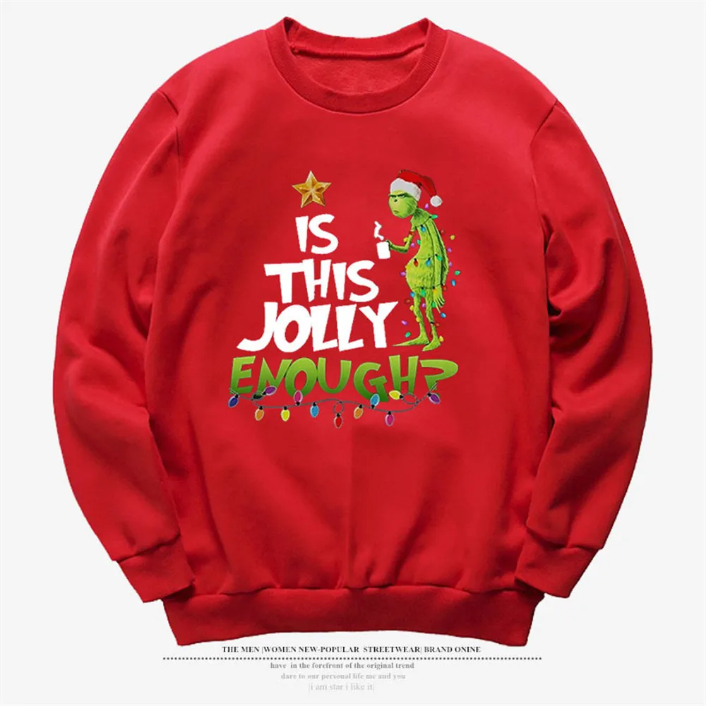 Это Джолли достаточно Grinch Рождественский узор печатных мужчин и женщин унисекс толстовки 7 цветов
