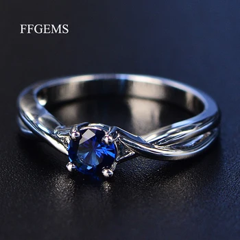 

FFGems Gemstones Amethyst Silver Ring Blue Sapphire Ring Silver 925 Jewelry Aquamarine Rings For Women Engagement Rings
