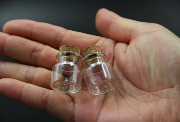 

100PCS 22*25mm 4ml Wish Bottles Mini Empty Clear Glass Bottle With Cork Small Glass Vials Jars For Wedding Holiday Decoration