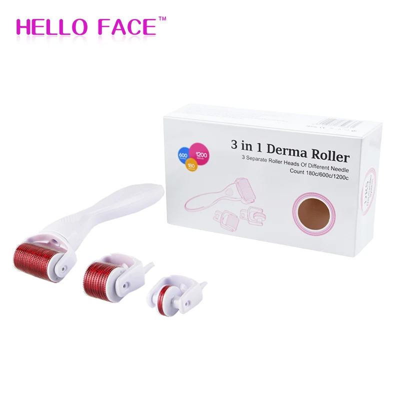 

3 In 1 kits DRS Derma Roller for Face Body Massager Hair Loss Treatment Mesoroller Microneedle Machine Skin Care