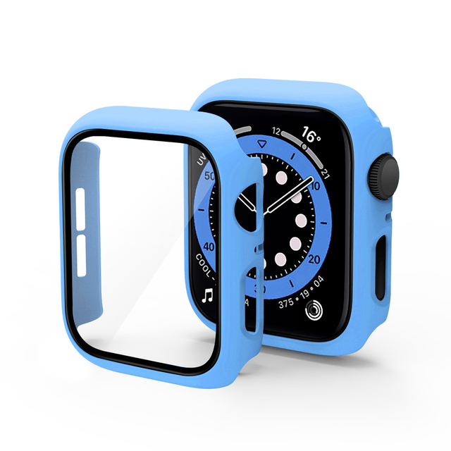 for Apple watch Case 45mm 41mm 44mm 40mm 38mm 42mm PC creen protector bumper Tempered Glass for iwatch series 7 6 SE 5 4 3