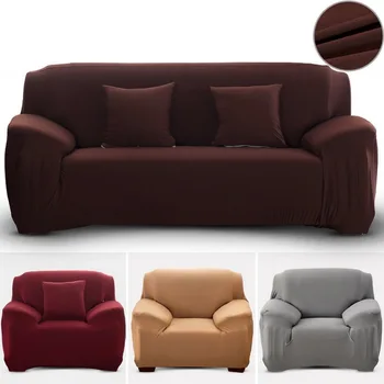 

Solid Color Sofa Cover for Living Room Chair Protector Set Elastic Sofa Cover 1/2/3/4 Seater Polyester Corner Sofa Slipcover New