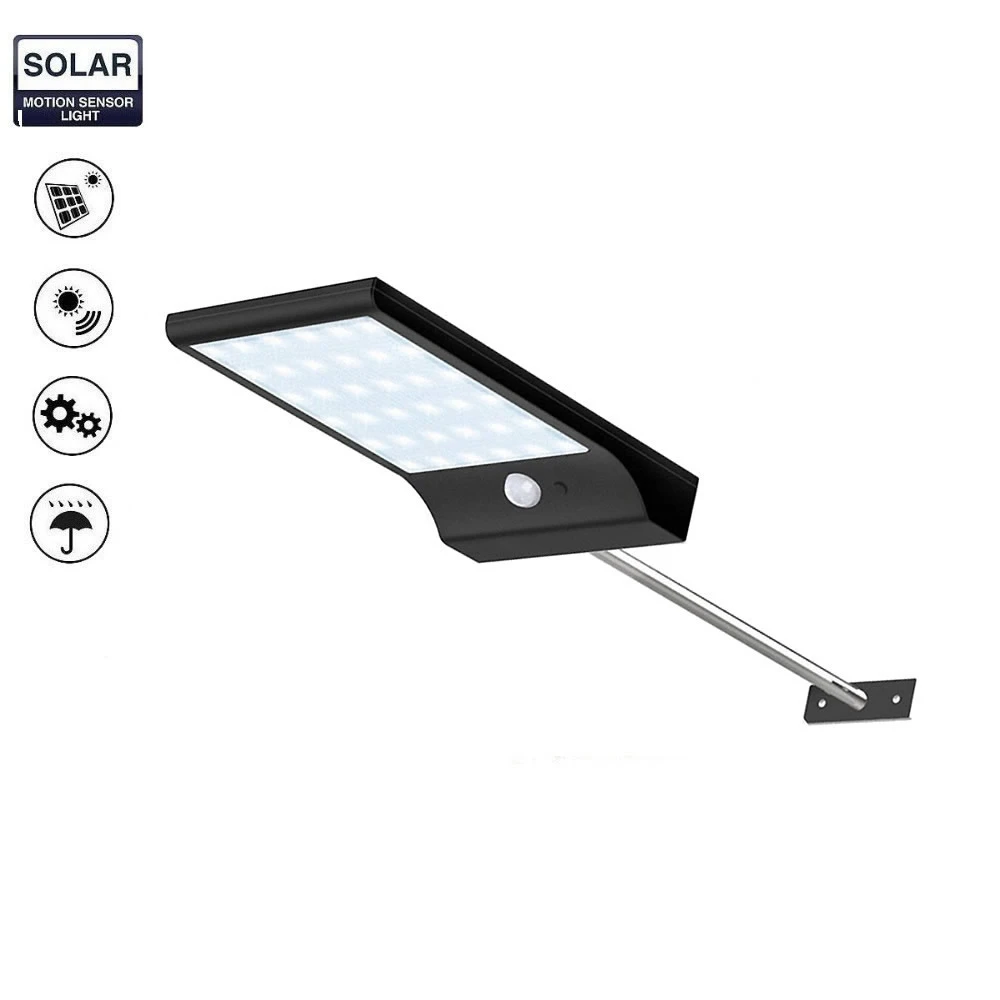 

Aluminum pole 48/36 LED Super Bright Solar Lights Microwave Sensor Waterproof Security lamp Garden street wall three modes yard