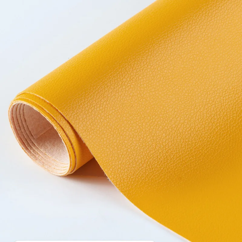 Поставка мягкой синтетической полу ПУ личи кожа ткань для обивки - Цвет: YELLOW