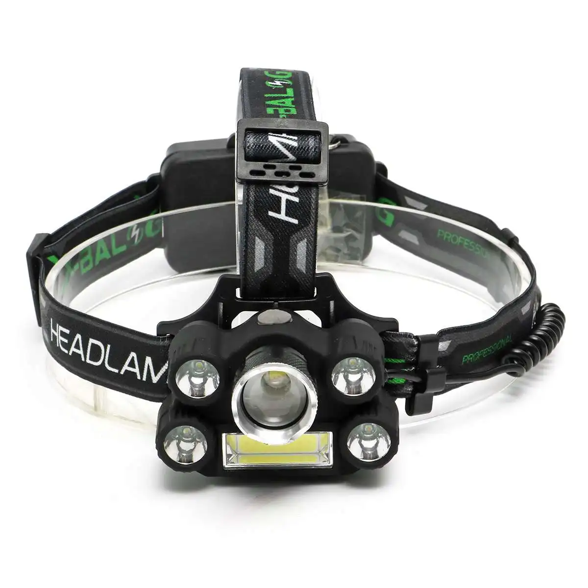 T6 Headlamps LED Portable Lighting Aluminum Alloy EU/US Plug Charge with 2* 18650 Batteries 11.5+ 11* 9.8cm
