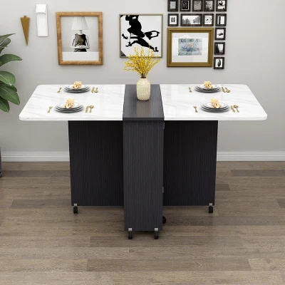 Деревянный складной обеденный стол с колесами, гостиная, кухонные столы, мебель, экологически чистый деревянный передвижной настенный стол для хранения - Цвет: BM195-04
