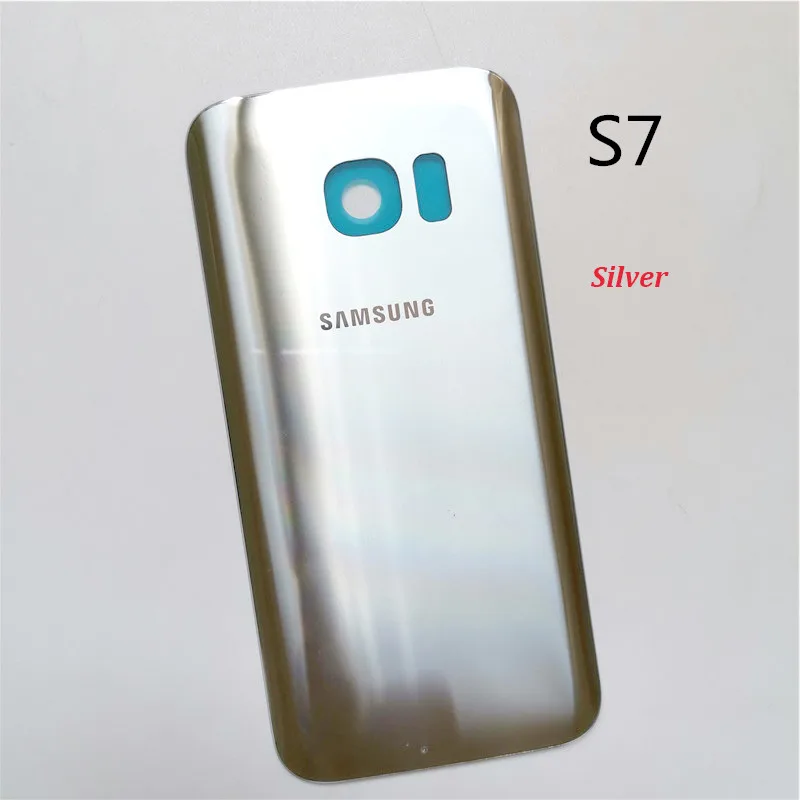 samsung galaxy s7 edge, 3D стекло, батарея, чехол на заднюю панель, защитный, запасная крышка, настоящая задняя дверь, для s7, клейкая наклейка - Цвет: s7 silver