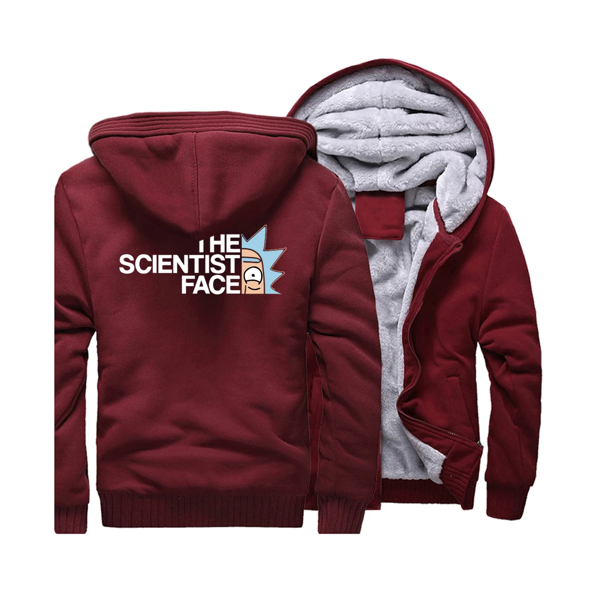 Scientist толстовки Crazy Rick and Morty куртка с принтом для мужчин Повседневная Толстовка аниме новая горячая распродажа флисовая зимняя теплая уличная одежда - Цвет: Wine Red 5