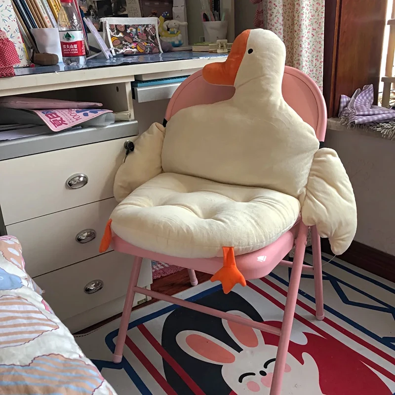 Cartoon Goose Pillow Office Chair Back Cushion Elastic Fluffy Pillows Child Seat Cushions with Backrest Sofa Soft Amortiguar