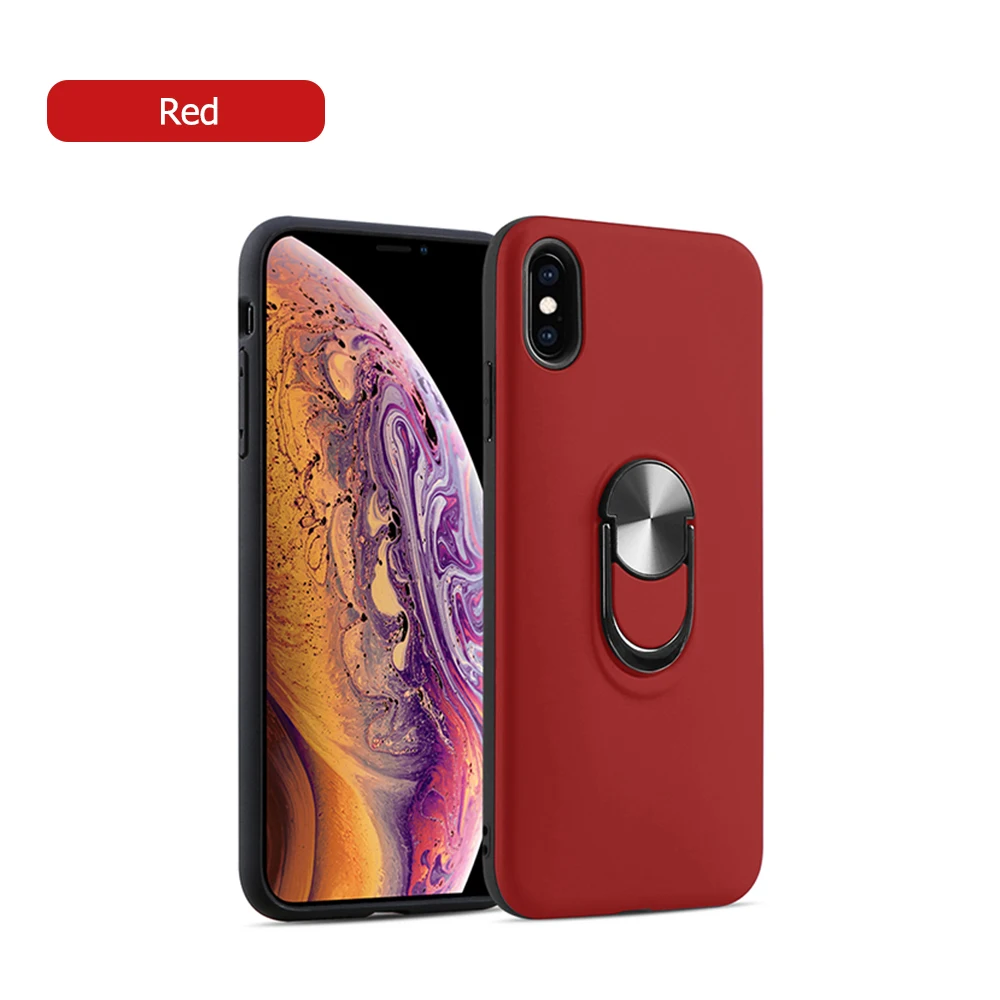 Магнитный автомобильный чехол-держатель для iPhone XS Max XR X 6 S 6 S 7 8 Plus 6Plus 7Plus 8 Plus силиконовый мягкий чехол для телефона - Цвет: Красный