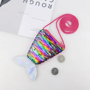 

Girls Fish Tail Crossbody Bag Sequin Coin Storage Casual Shoulder Bag for Daily XIN-Shipping