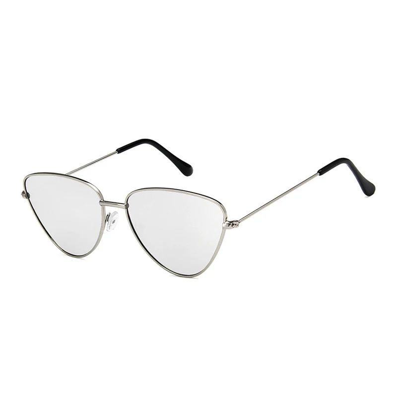 Пикантные маленькие Винтажные Солнцезащитные очки с кошачьим глазом для женщин, винтажные красные, черные солнцезащитные очки, женские кошачьи глаза, стекло в стиле ретро - Цвет линз: Silver-Silver