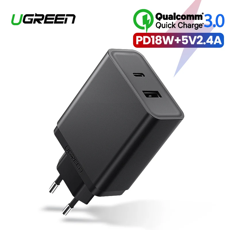 Pixel 4 3 XL iPhone 11 Pro XS Max XR X UGREEN Car Charger USB C 36W 2 Port Compact Type C Car Charger with 18W Power Delivery and 18W Quick Charge PD Fast Charging for iPad Pro 2018 Galaxy Note 10