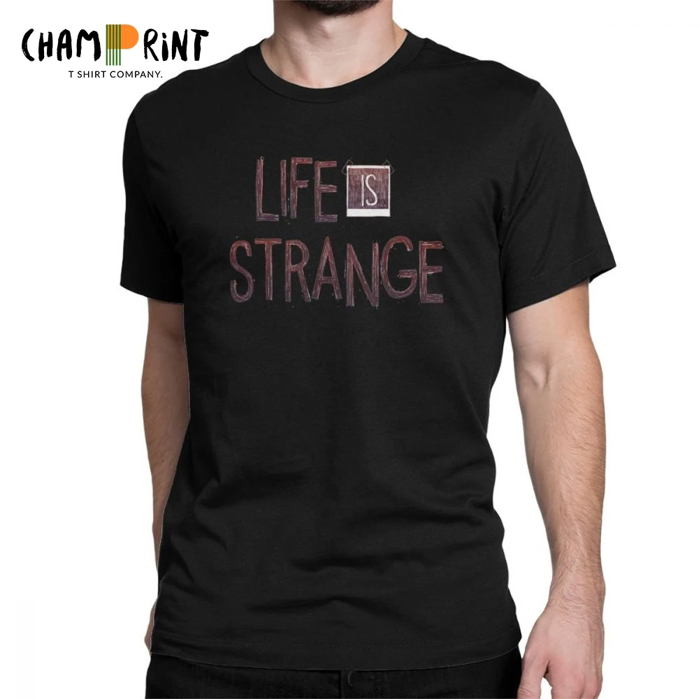 Мужские футболки с логотипом Life Is Strange повседневные коротким рукавом и круглым